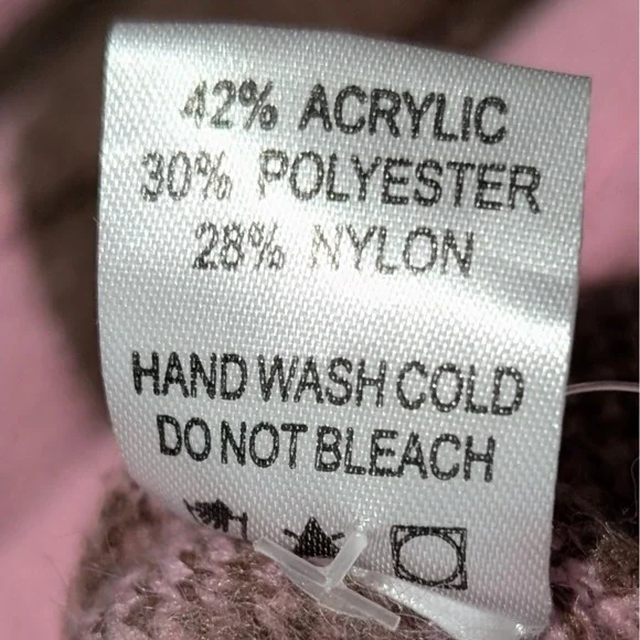 Dressed in Lala Oversized Checkboard Cardigan Sweater Brown Pink Women's Size S - Picture 8 of 9